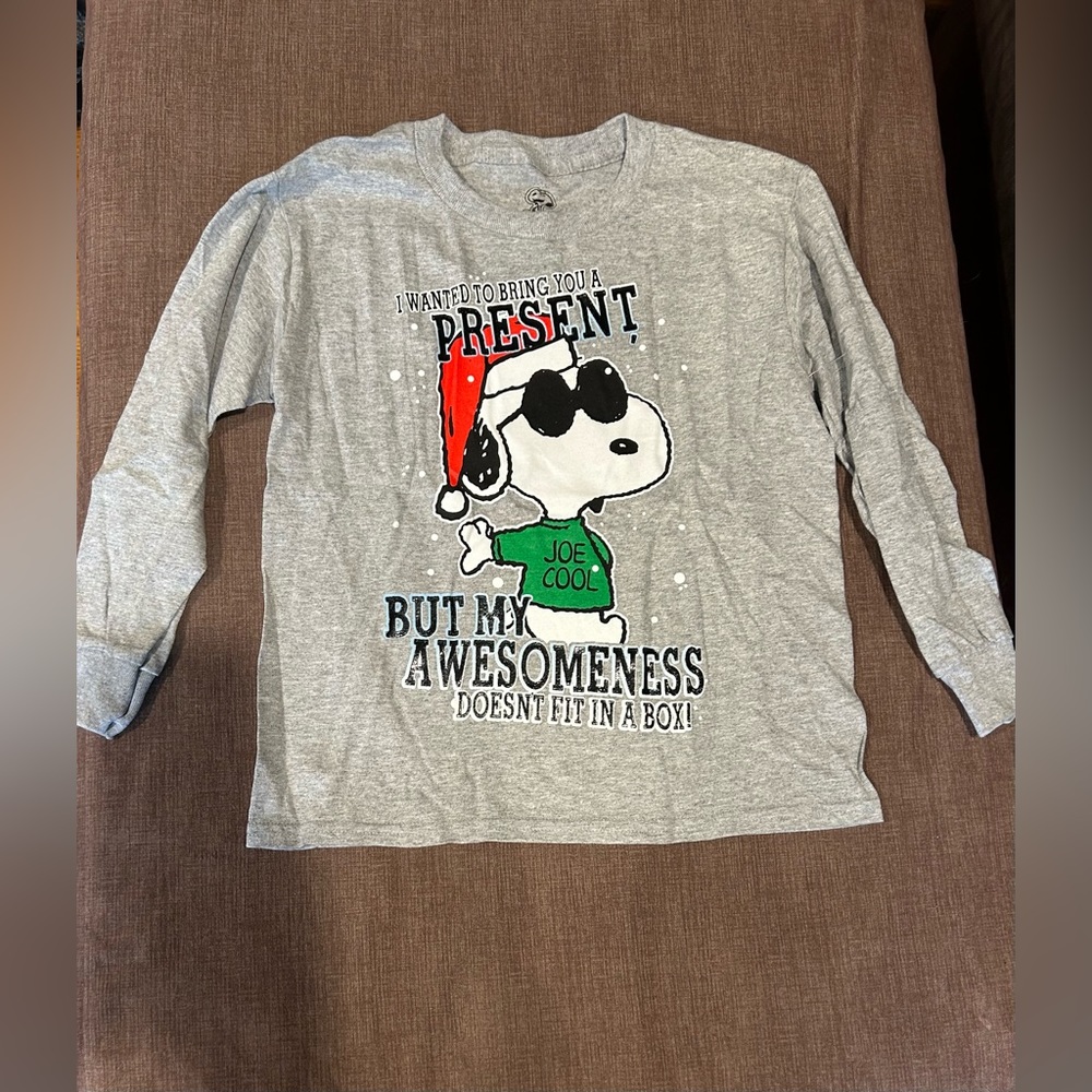 Peanuts long sleeve Christmas T shirt, children’s size 8M.  NWT